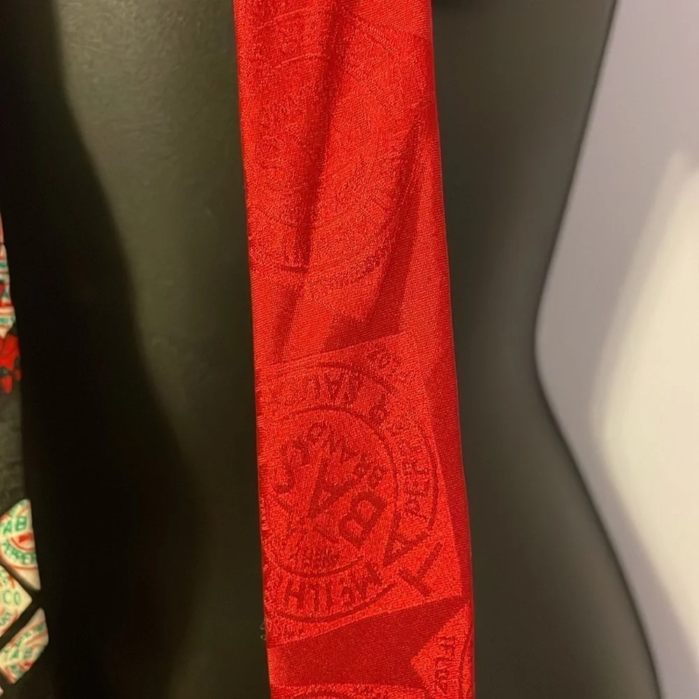 Tabasco Belk Heart Valentine’s Hot Pepper Black Red Necktie Tie Silk